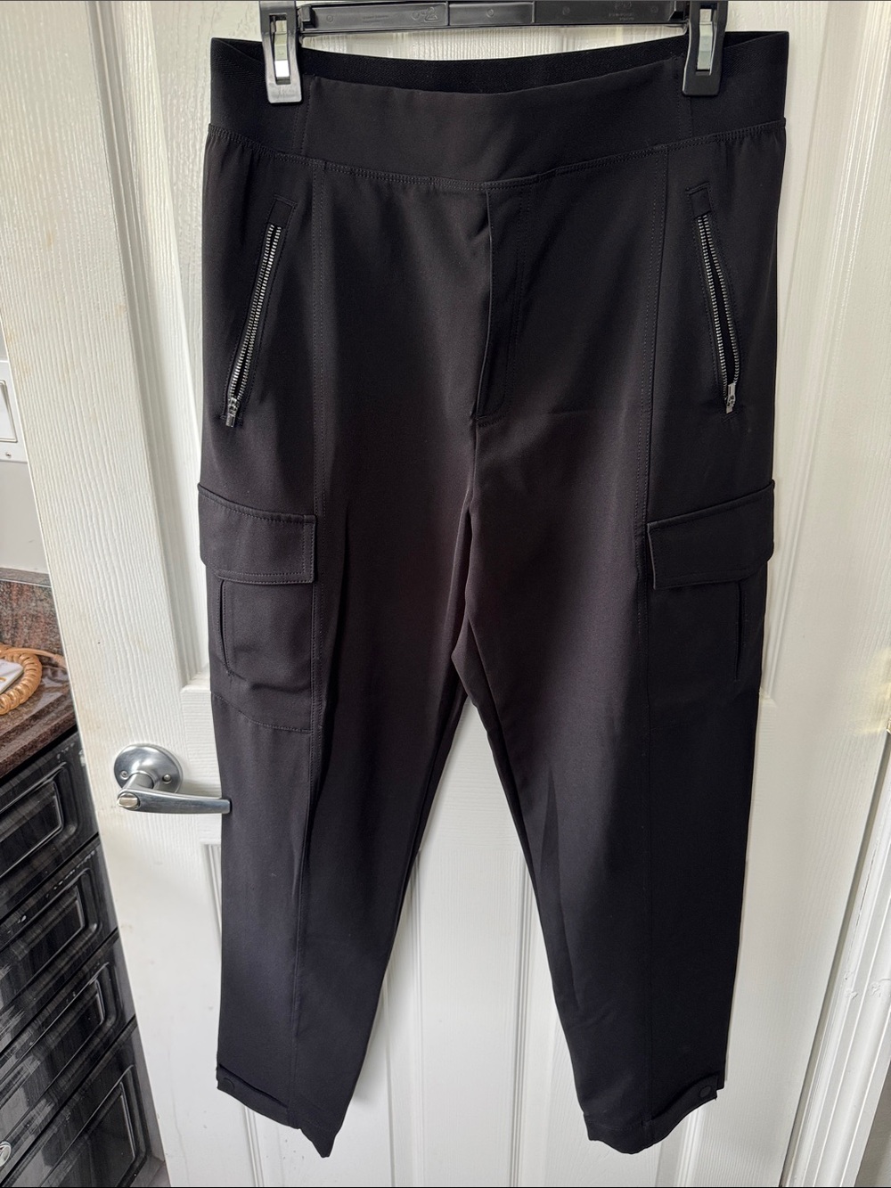 Athleta Black Cargo Zip Pocket Jogger Pants